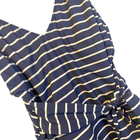 Vineyard Vines Navy & White Striped One Piece Swimsuit 2X Beach Nautical Coastal - Picture 6 of 6